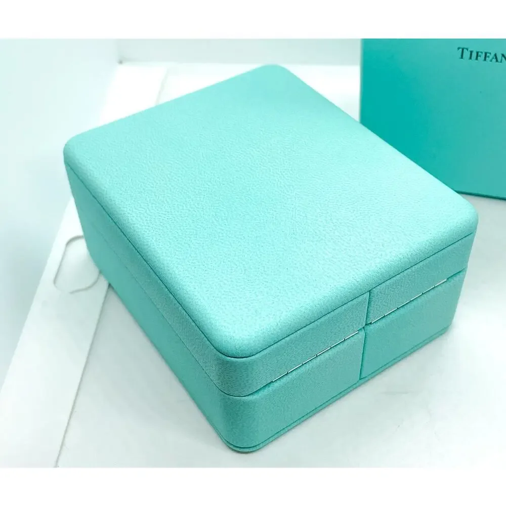 Tiffany & Co. Blue Leather Necklace Holder Box Case 4